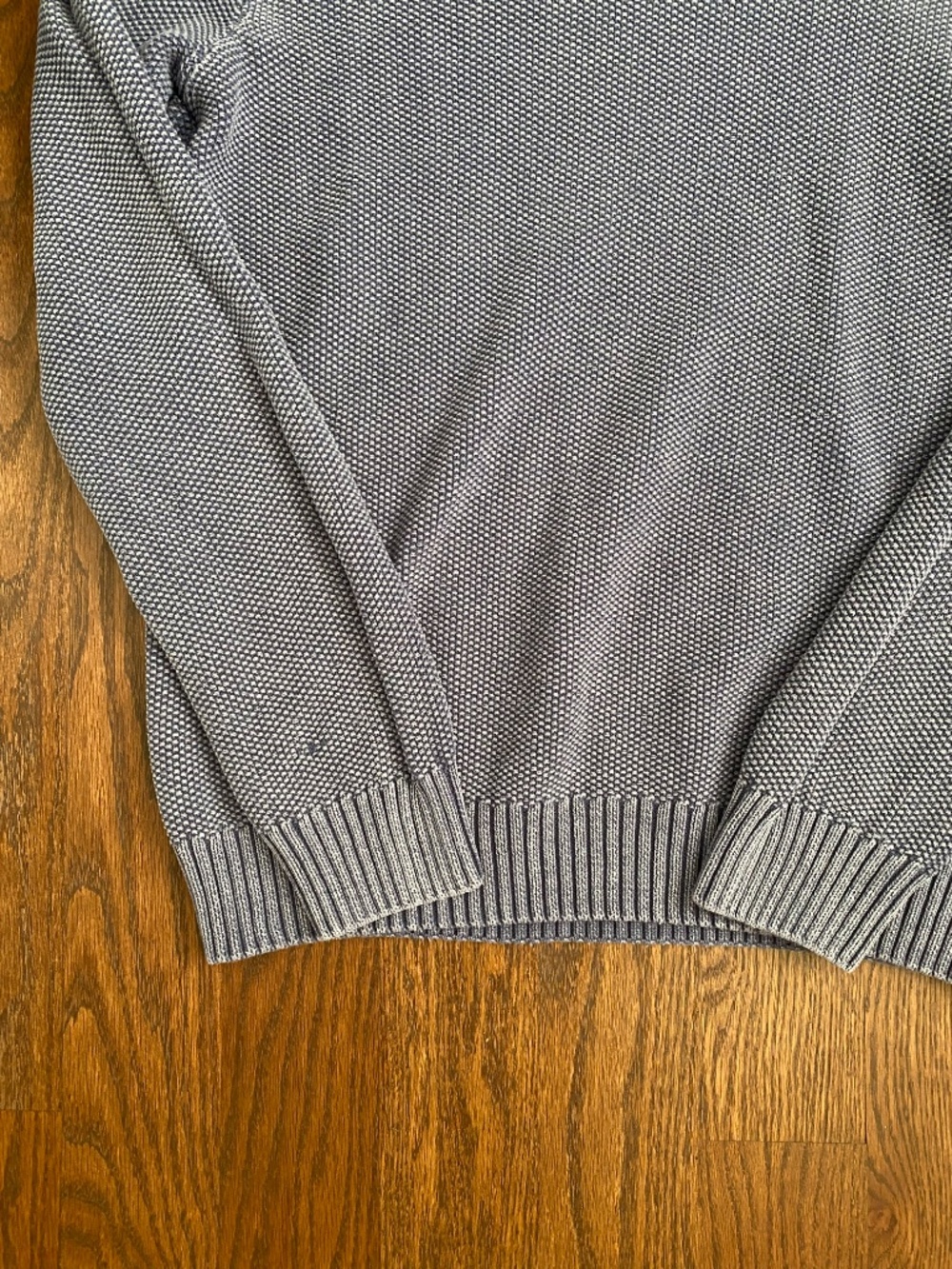 COASTAORO Textured Knit Cotton Sweater Men’s Size L Gray Crewneck Pullover - Picture 3 of 9